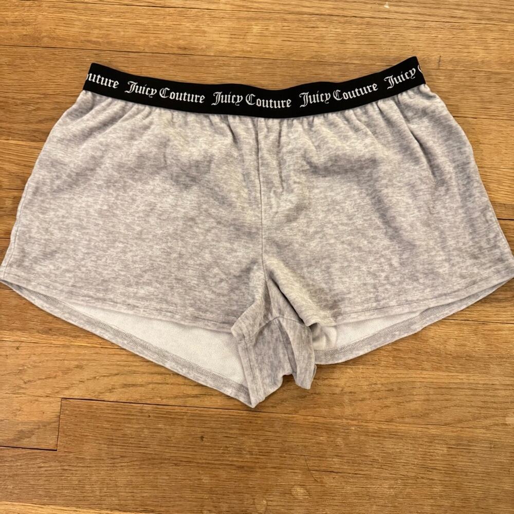 Juicy Couture white gray heather casual lounge shorts sleepwear sz large L
 b54